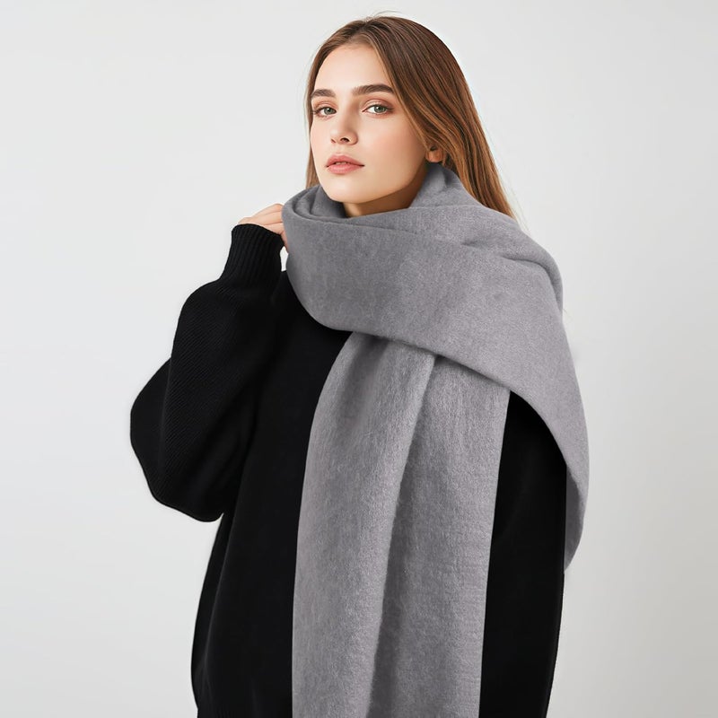 Premillow Women's Mohair Winter Scarf Pure Color, Warm Winter Scarf for Women and Men, Soft Luxurious Cashmere Feel Scarfs - Image 4